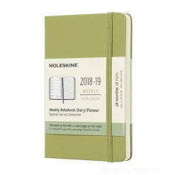 Moleskine 18 mesi - Agenda settimanale verde - Pocket copertina rigida 2018-2019