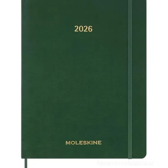 Moleskine 13 mesi - Agenda settimanale verticale Essential verde mirto - XXL copertina morbida 2026