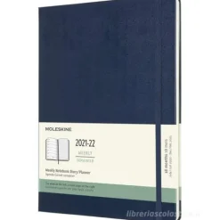 Moleskine 18 mesi - Agenda settimanale blu zaffiro - Extra Large copertina rigida 2021-2022