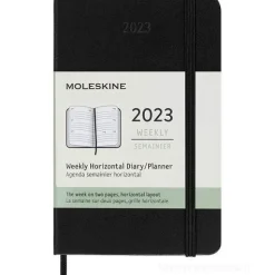 Moleskine 12 mesi - Agenda settimanale orizzontale nero - Pocket copertina rigida 2023