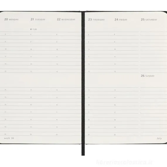 Moleskine 12 mesi - Agenda settimanale verticale nero - Pocket copertina rigida 2026