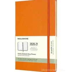 Moleskine 18 mesi - Agenda settimanale arancio cadmio - Large copertina rigida 2020-2021