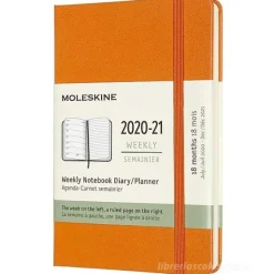 Moleskine 18 mesi - Agenda settimanale arancio cadmio - Pocket copertina rigida 2020-2021