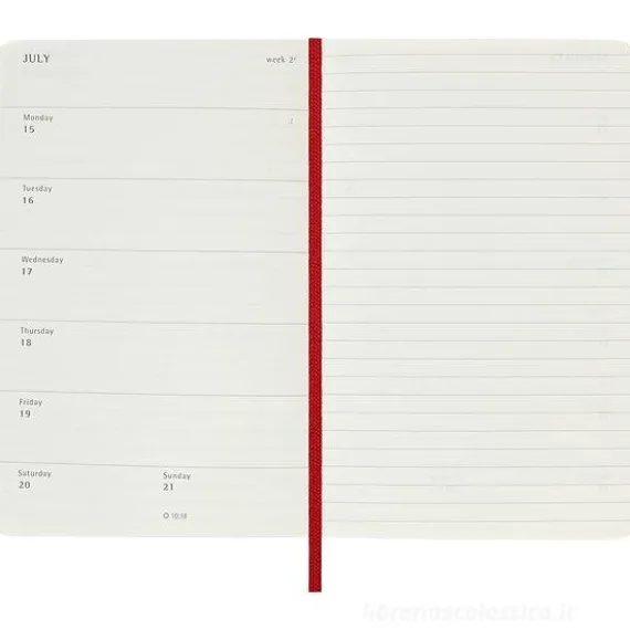 Moleskine 12 mesi - Agenda settimanale rosso scarlatto - Pocket copertina morbida 2024
