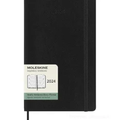Moleskine 12 mesi - Agenda settimanale orizzontale nero - Large copertina morbida 2024