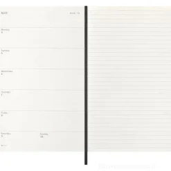 Moleskine 12 mesi - Agenda settimanale nero - Large copertina morbida 2026