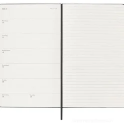 Moleskine 18 mesi - Agenda settimanale nero - Large copertina rigida 2025-2026