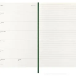 Moleskine 12 mesi - Agenda settimanale verde mirto - Large copertina morbida 2026