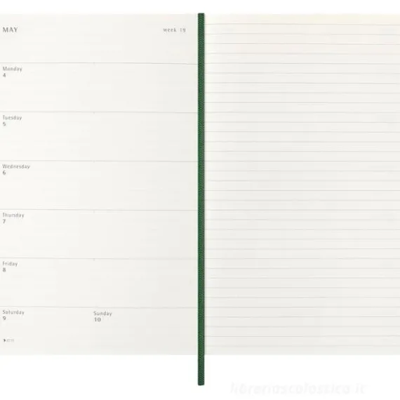 Moleskine 12 mesi - Agenda settimanale verde mirto - Large copertina morbida 2026