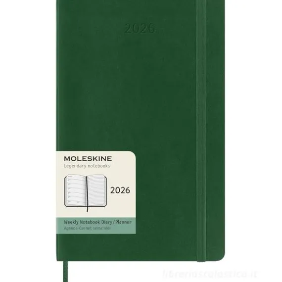Moleskine 12 mesi - Agenda settimanale verde mirto - Large copertina morbida 2026