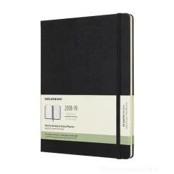 Moleskine 18 mesi - Agenda settimanale nera - Extra large copertina rigida 2018-2019