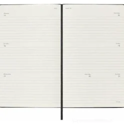 Moleskine 18 mesi - Agenda settimanale orizzontale nero - Large copertina rigida 2024-2025