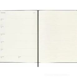 Moleskine 18 mesi - Agenda settimanale nera - Extra Large copertina rigida 2024-2025