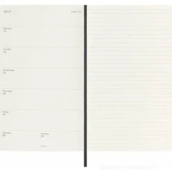 Moleskine 18 mesi - Agenda settimanale nera - Large copertina morbida 2024-2025