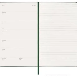 Moleskine 12 mesi - Agenda settimanale verde mirto - Large copertina rigida 2026