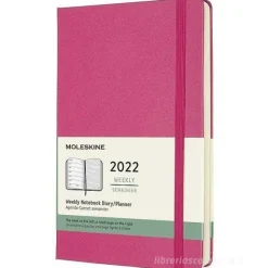 Moleskine 12 mesi - Agenda settimanale rosa bouganvillea - Large copertina rigida 2022