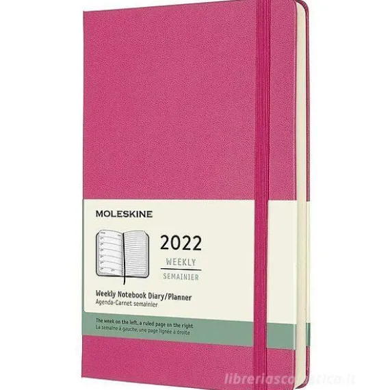 Moleskine 12 mesi - Agenda settimanale rosa bouganvillea - Large copertina rigida 2022