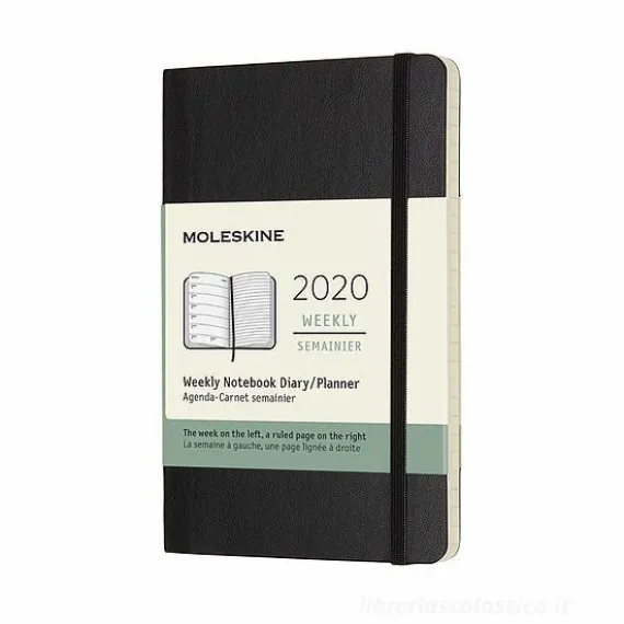 Moleskine 12 mesi - Agenda settimanale nero - Pocket copertina morbida 2020