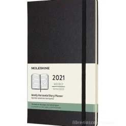 Moleskine 12 mesi - Agenda settimanale orizzontale nero - Large copertina rigida 2021