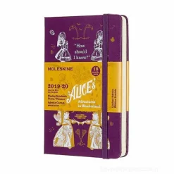 Moleskine 18 mesi - Agenda settimanale Limited Edition Alice in Wonderland viola - Pocket copertina rigida 2019-2020