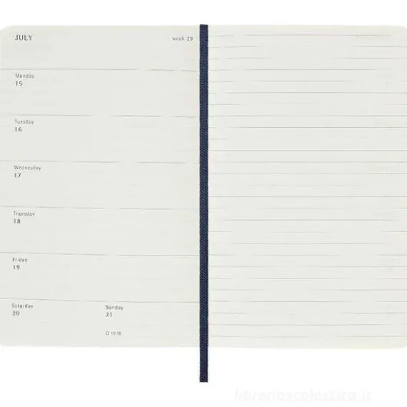 Moleskine 12 mesi - Agenda settimanale blu zaffiro - Pocket copertina morbida 2024