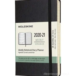 Moleskine 18 mesi - Agenda settimanale nera - Pocket copertina rigida 2020-2021