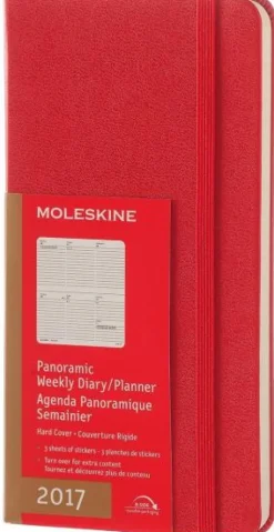 Moleskine 12 mesi - Agenda settimanale panoramic rossa – Slim Copertina rigida 2017