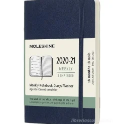 Moleskine 18 mesi - Agenda settimanale blu zaffiro - Pocket copertina morbida 2020-2021