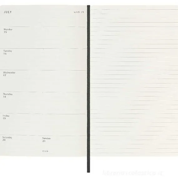 Moleskine 12 mesi - Agenda settimanale nero - Large copertina morbida 2024