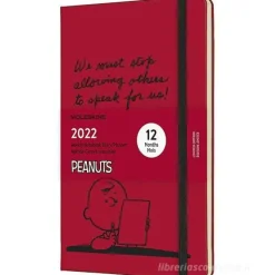 Moleskine 12 mesi - Agenda settimanale Limited Edition Peanuts bordeaux - Large copertina rigida 2022
