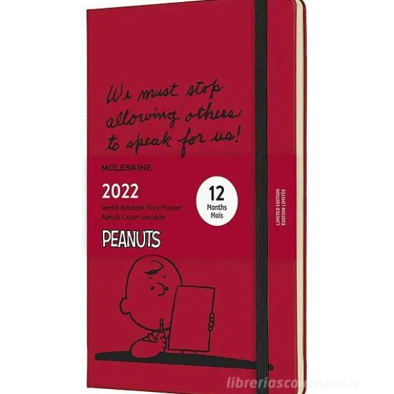 Moleskine 12 mesi - Agenda settimanale Limited Edition Peanuts bordeaux - Large copertina rigida 2022
