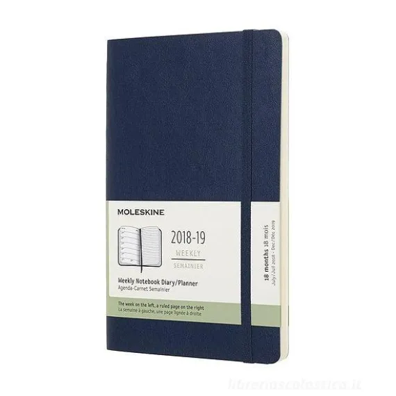 Moleskine 18 mesi - Agenda settimanale blu - Large copertina morbida 2018-2019