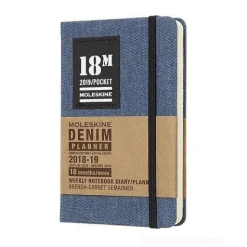 Moleskine 18 mesi - Agenda settimanale Limited Edition Denim blu - Pocket 2018-2019