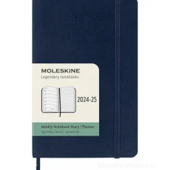 Moleskine 18 mesi - Agenda settimanale blu zaffiro - Pocket copertina morbida 2024-2025