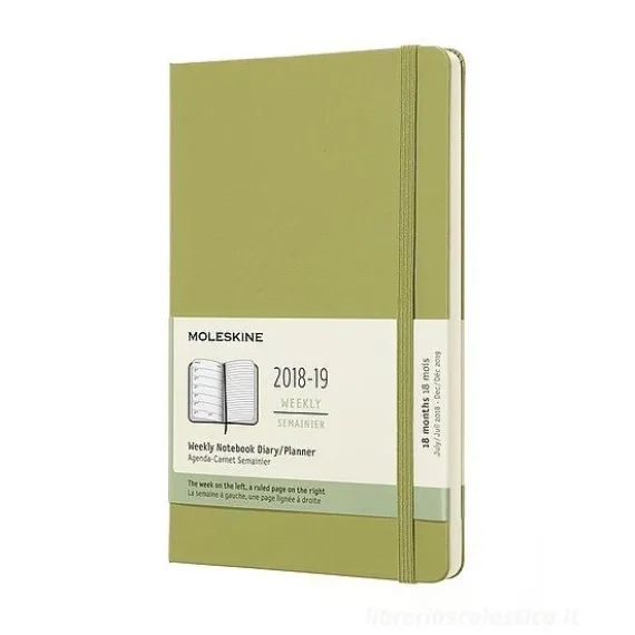 Moleskine 18 mesi - Agenda settimanale verde - Large copertina rigida 2018-2019