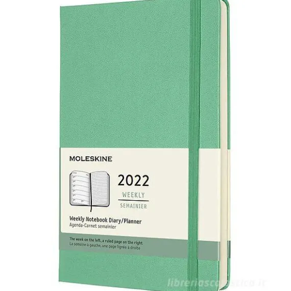 Moleskine 12 mesi - Agenda settimanale verde ghiaccio - Large copertina rigida 2022