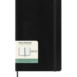 Moleskine 18 mesi - Agenda settimanale nero - Large copertina morbida 2025-2026