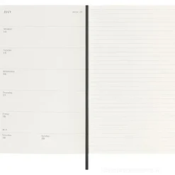 Moleskine 18 mesi - Agenda settimanale nero - Large copertina morbida 2025-2026