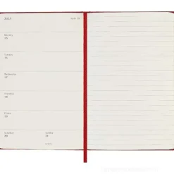 Moleskine 12 mesi - Agenda settimanale rosso scarlatto - Pocket copertina rigida 2024