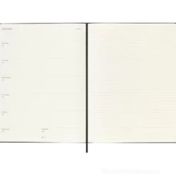 Moleskine 18 mesi - Agenda settimanale nero - Extra Large copertina rigida 2025-2026