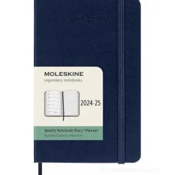 Moleskine 18 mesi - Agenda settimanale blu zaffiro - Pocket copertina rigida 2024-2025