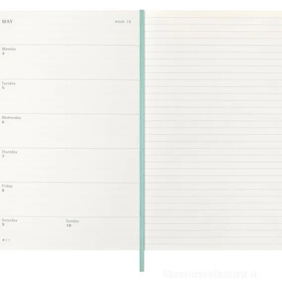Moleskine 12 mesi - Agenda settimanale Precious & Ethical verde salvia - Large copertina vegana 2026
