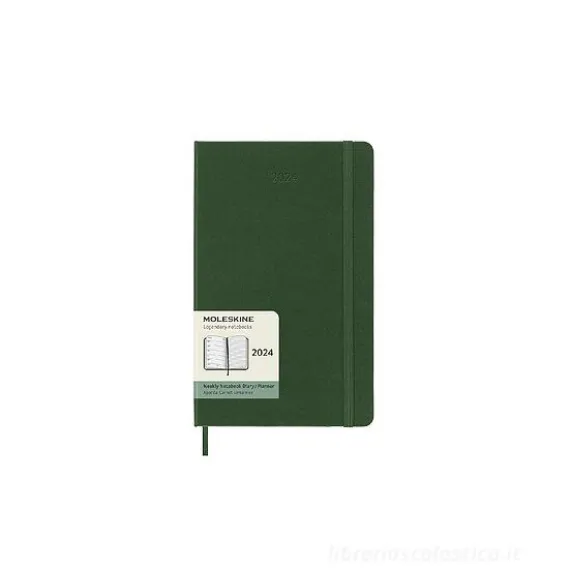 Moleskine 12 mesi - Agenda settimanale verde mirto - Large copertina rigida 2024