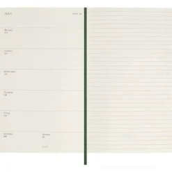 Moleskine 12 mesi - Agenda settimanale verde mirto - Large copertina morbida 2024