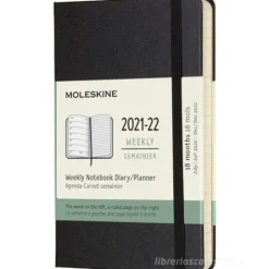 Moleskine 18 mesi - Agenda settimanale nero - Pocket copertina rigida 2021-2022