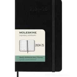 Moleskine 18 mesi - Agenda settimanale nera - Pocket copertina rigida 2024-2025