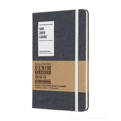 Moleskine 18 mesi - Agenda settimanale Limited Edition Denim nera - Large 2018-2019