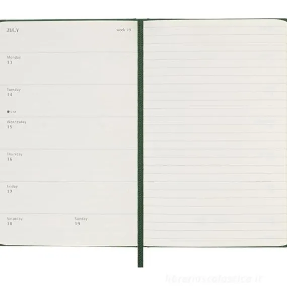 Moleskine 12 mesi - Agenda settimanale verde mirto - Pocket copertina rigida 2026