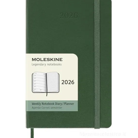 Moleskine 12 mesi - Agenda settimanale verde mirto - Pocket copertina rigida 2026