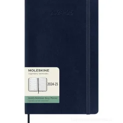 Moleskine 18 mesi - Agenda settimanale blu zaffiro - Large copertina morbida 2024-2025